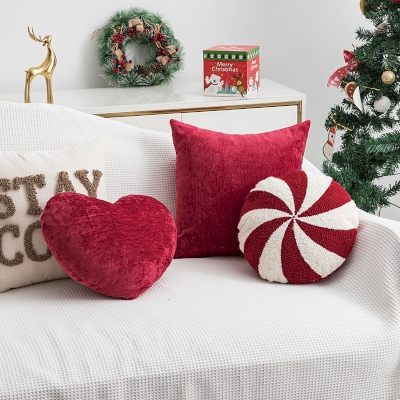 Red and Brown Christmas Throw Pillow, Decorative Pillows, Couch Throw Pillows, Winter Throw Pillows