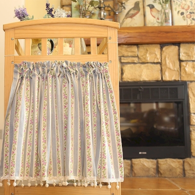 Light Blue and Purple Striped Rose Short Window Curtains, Small Window Curtains, Half Window Curtain, Cafe Curtains, Kitchen Curtains