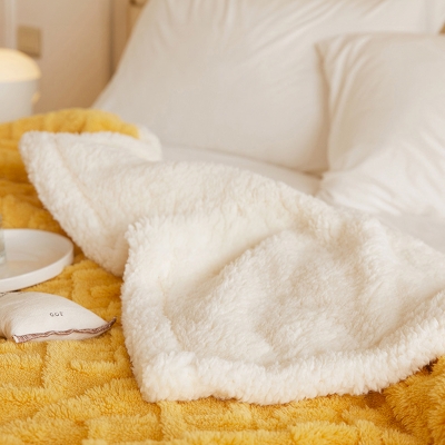 Plaid à Motif Losanges, Double-Face en Polaire, Plaid de Canapé, Plaid Polaire