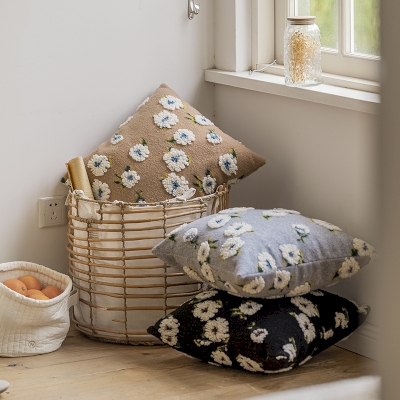 Coussin Fleuraison, Coton Gratté à Fleurs en Volume