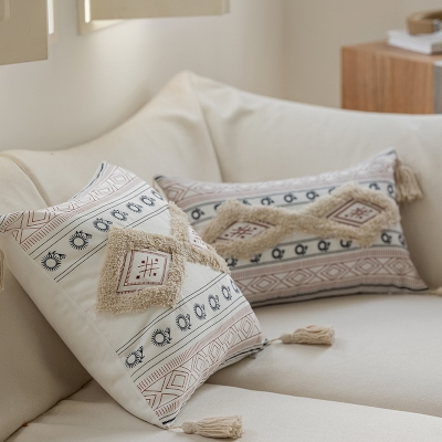 Tufted Geometric Throw Pillow, Decorative Pillows, Couch Throw Pillows