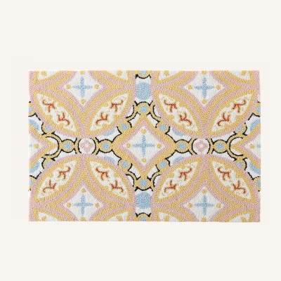 Tapis Aurore, Motif Floral Pastel en Tufté Bouclé