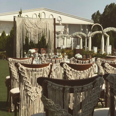 Décoration de Chaise en Macramé pour Mariage, Style Bohème,2 pièces