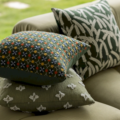 Green Throw Pillow with Pastoral Style, Decorative Pillows, Couch Throw Pillows