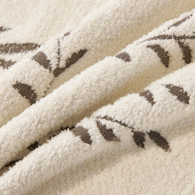 Plaid de Canapé Grande Taille en Chenille, Broderie de Fougères, Jeté de Canapé