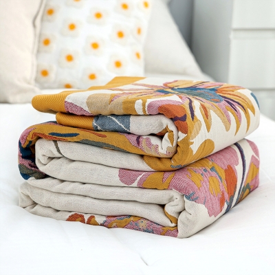 Couvre-lit en Coton Multicouches, Imprimé Bohémien, et Couverture