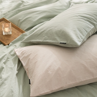 Parures de Lit en Coton Lavé Uni