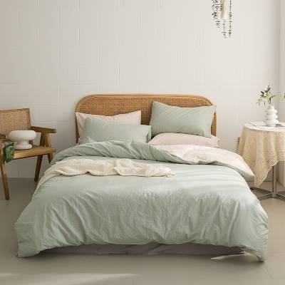 Parures de Lit en Coton Lavé Uni