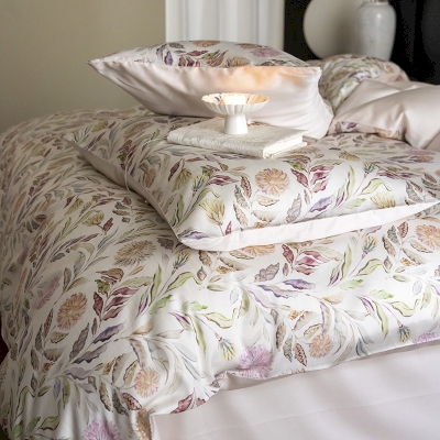 Parures de Lit en Coton Lyocell à Imprimé Numérique Floral, 220x240 cm