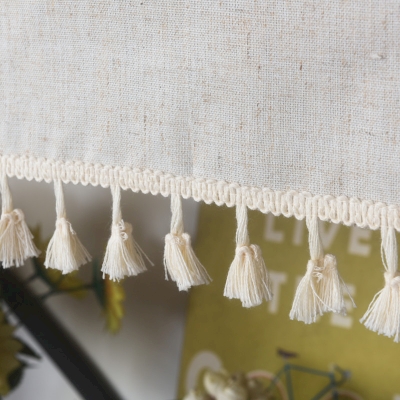 Simple Linen-Colored Short Curtains with Tassels, Small Window Curtains, Short Window Curtains, Half Window Curtain, Cafe Curtains, Kitchen Curtains