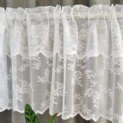 Country Style White Lace Short Curtains, Small Window Curtains, Short Window Curtains, Half Window Curtain, Cafe Curtains, Kitchen Curtains