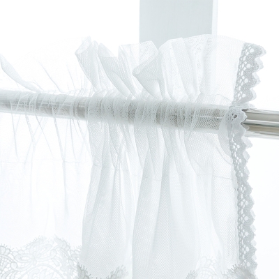 White Lace Mesh Short Curtains, Small Window Curtains, Short Window Curtains, Half Window Curtain, Cafe Curtains, Kitchen Curtains