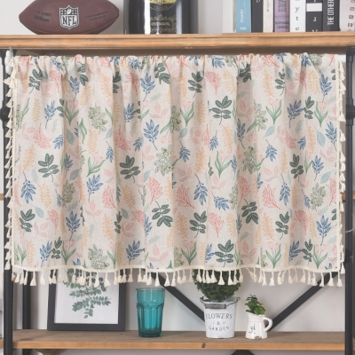 Colorful Leaf Short Curtains, Small Window Curtains, Short Window Curtains, Half Window Curtain, Cafe Curtains, Kitchen Curtains