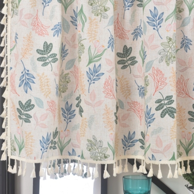 Colorful Leaf Short Curtains, Small Window Curtains, Short Window Curtains, Half Window Curtain, Cafe Curtains, Kitchen Curtains