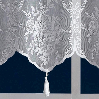White Lace Rose Short Curtains, Small Window Curtains, Short Window Curtains, Half Window Curtain, Cafe Curtains, Kitchen Curtains