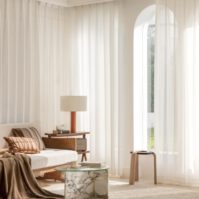 Custom Solid Color Sheer Curtains, Soft and Silky Fabric, 4 Colors