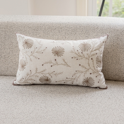 Brown Branch Embroidered Throw Pillow, Decorative Cushion, Throw Pillow Cover