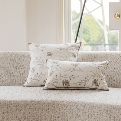 Brown Branch Embroidered Throw Pillow, Decorative Cushion, Throw Pillow Cover