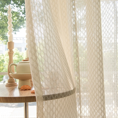 Voilage LOOM Sur Mesure, Texture Tressée à Rayures Ondulées
