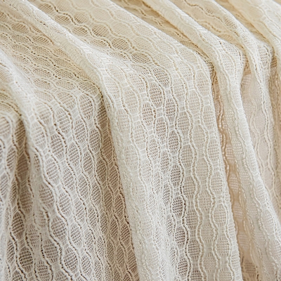 Voilage LOOM Sur Mesure, Texture Tressée à Rayures Ondulées