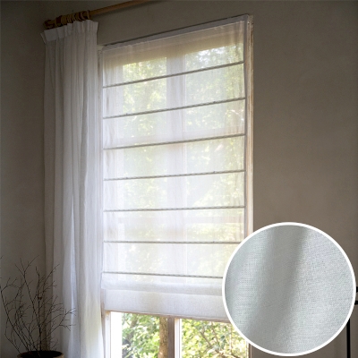 Store Bateau Lin, Store Bateau Tamisant sur mesure, Store Bateau Blanc