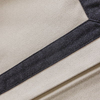 Custom Roman Shades, Cotton Linen Canvas, Black Border Trim – EDGE Roman Shades