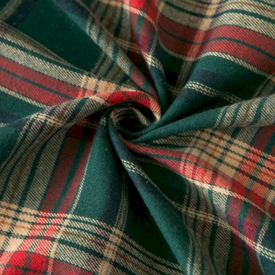 Plaid Sofa Throw with Beige Tassels, Sofa Protector, Sofa Cover