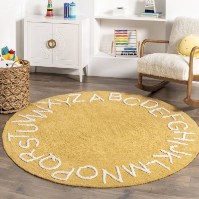 Tapis Rond pour Enfants avec Lettres
