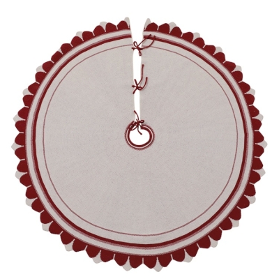 48-Inch Pennant-Style Knitted Christmas Tree Skirt
