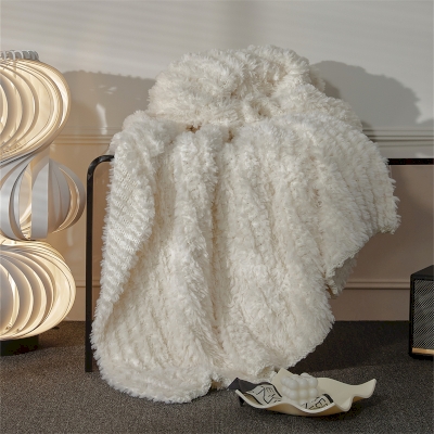 Plaid Afni à Poils Ras, Fausse Fourrure Duveteuse, 130 x 160 cm