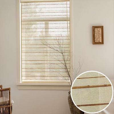 Store sur mesure en Lin et Jute, Naturel et Écologique, Texture Tissée
