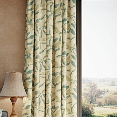 Rideau Samara, Feuillage Vert Naturel, Filtration de Lumière et Élégance
