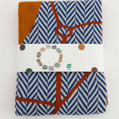 Plaid Équestre, Laine mélangée tricotée à motif tête de cheval