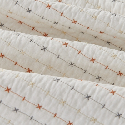 Couvre Lit Boutis Matelassé Brodé, Coton, 3 Couleurs