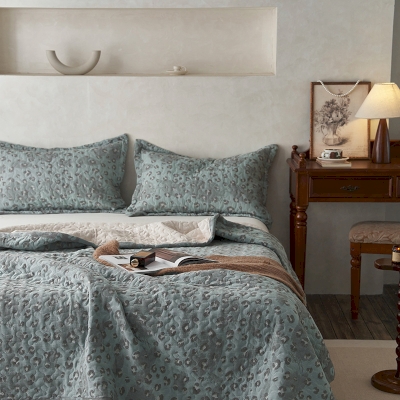 Couvre-lit en Double Gaze de Coton à Imprimé Léopard