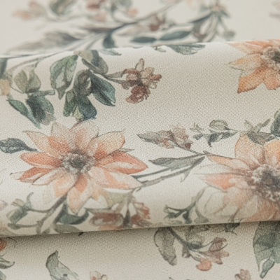 Rideau Occultant Jardin Fleur, Tissu Chenille Imprimé, Motif Floral Doux