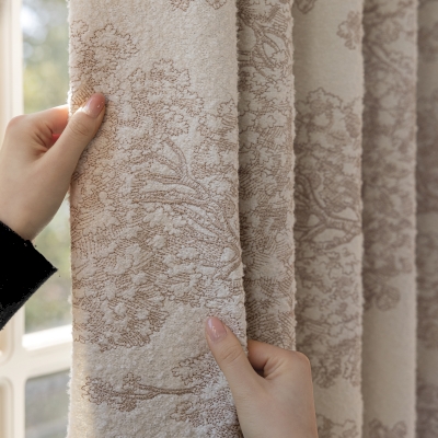 Tenda termica Kiato, trama spessa di lana, motivo albero ricamato