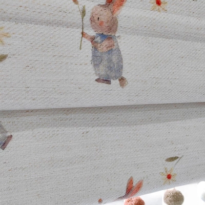 Store Bateau Sur Mesure Enfant, Cartoon Lapin Offrant une Fleur