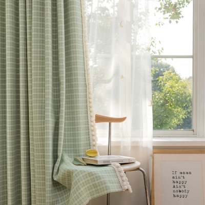 Rideau Occultant Sur Mesure Quadris, Tissu Chenille, Jacquard à Carreaux