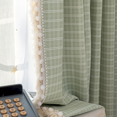 Rideau Occultant Sur Mesure Quadris, Tissu Chenille, Jacquard à Carreaux