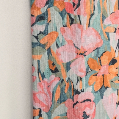 Rideau Sur Mesure Florélie, Toile Effet Lin, Imprimée D'une Floraison Éclatante