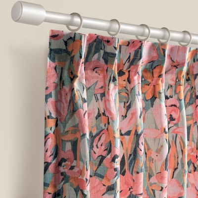 Rideau Sur Mesure Florélie, Toile Effet Lin, Imprimée D'une Floraison Éclatante