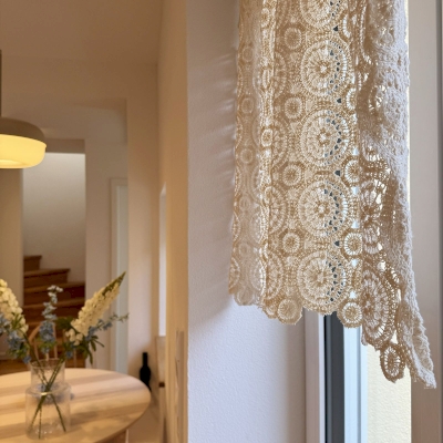 Rideau Brise-Bise en Tissage Ajourné Style Rétro – Charme Bohème