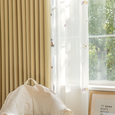 Rideau Sur Mesure Occultant Lumo, Tissu Chenille Doux, Rayé