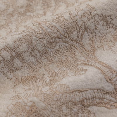 Rideau Thermique Sur Mesure Kiato, Tissage Épais Effet Laine, Motif Arbre Brodé