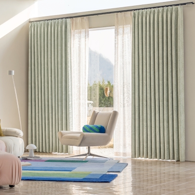 Rideau Sur Mesure FLUE, Tissu Chenille Jacquard Tridimensionnel, Motif De Roseau