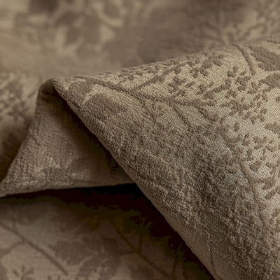 Rideau Sur Mesure OMBRE, Tissu Chenille Jacquard Relief, Motif Rameau Floral