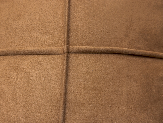 Housse de Coussin TERRACOTTA, Tissu en Suédine Imitation Daim, Motif en Relief à Surpiqûres Croisées, Caramel Brun