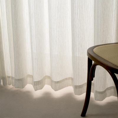 Voilage Sur Mesure Elva, Voile Texturé Raffiné, Motif Strié Naturel