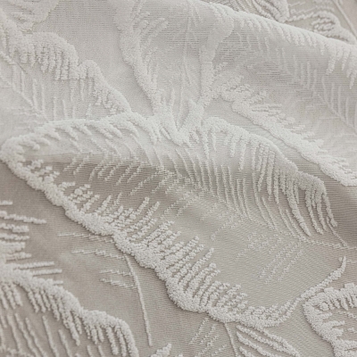 Voilage Folia, Motif Feuilles de Ficus, Toucher Velours